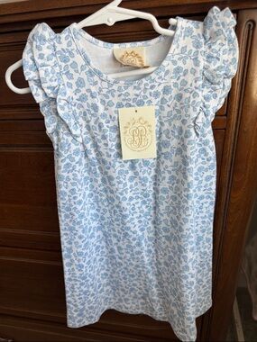 Blue Floral Ruffle Sleeve Dress - TBBC NWT